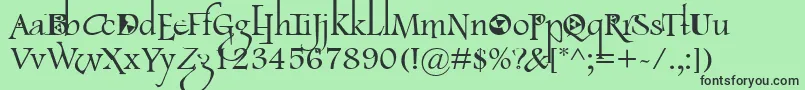 LancasterFootlight Font – Black Fonts on Green Background