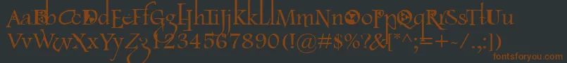 LancasterFootlight-fontti – ruskeat fontit mustalla taustalla