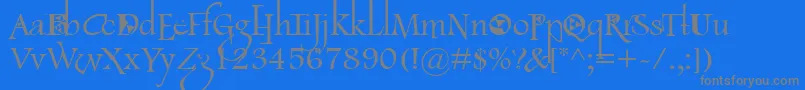 LancasterFootlight Font – Gray Fonts on Blue Background