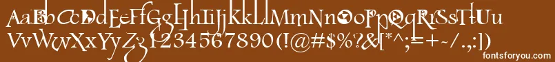 LancasterFootlight Font – White Fonts on Brown Background