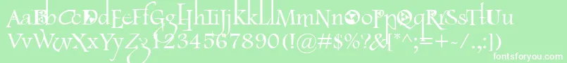 LancasterFootlight Font – White Fonts on Green Background