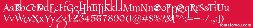 LancasterFootlight Font – White Fonts on Red Background