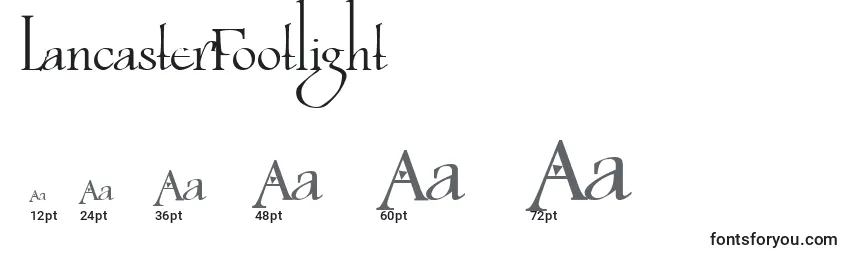 LancasterFootlight Font Sizes