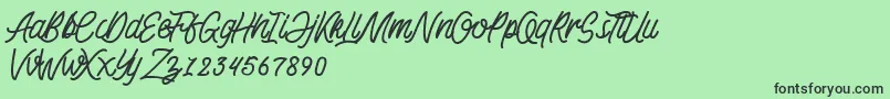 KadisokaMonolineDemo Font – Black Fonts on Green Background