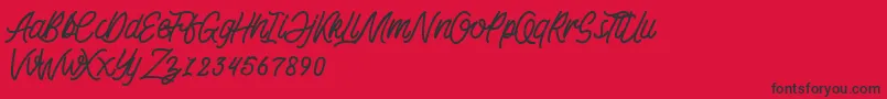 KadisokaMonolineDemo Font – Black Fonts on Red Background