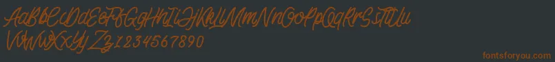 KadisokaMonolineDemo Font – Brown Fonts on Black Background