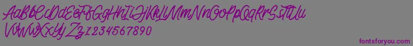 KadisokaMonolineDemo Font – Purple Fonts on Gray Background