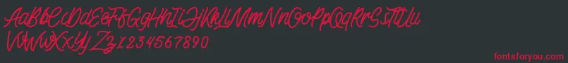 KadisokaMonolineDemo Font – Red Fonts on Black Background