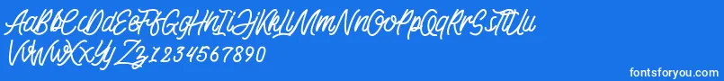 KadisokaMonolineDemo Font – White Fonts on Blue Background