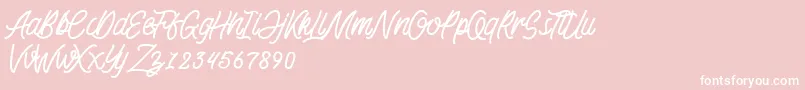 KadisokaMonolineDemo Font – White Fonts on Pink Background