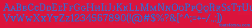 FrontenacSmallcaps Font – Blue Fonts on Red Background