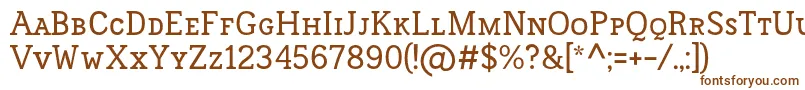 FrontenacSmallcaps-fontti – ruskeat fontit valkoisella taustalla