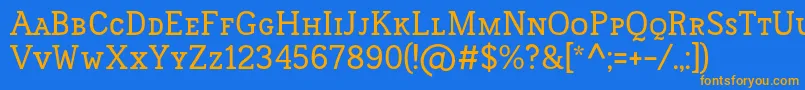 FrontenacSmallcaps Font – Orange Fonts on Blue Background