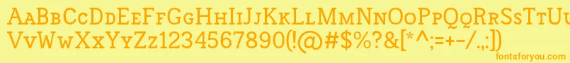 FrontenacSmallcaps Font – Orange Fonts on Yellow Background