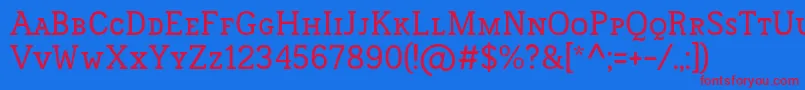 FrontenacSmallcaps Font – Red Fonts on Blue Background