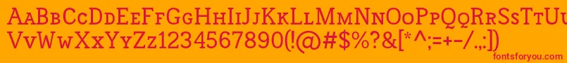 FrontenacSmallcaps Font – Red Fonts on Orange Background