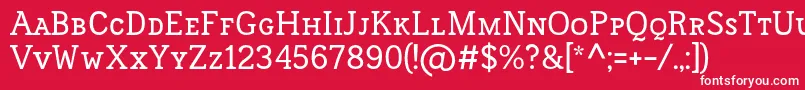 フォントFrontenacSmallcaps – 赤い背景に白い文字