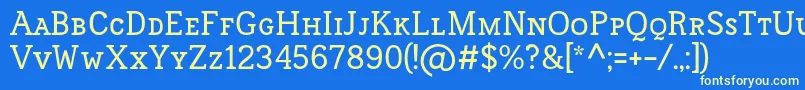 FrontenacSmallcaps Font – Yellow Fonts on Blue Background