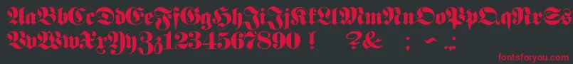 Шрифт ProclamateHeavyHeavy – красные шрифты на чёрном фоне