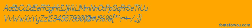 TechnicallyInsaneNarrowitalic Font – Blue Fonts on Orange Background