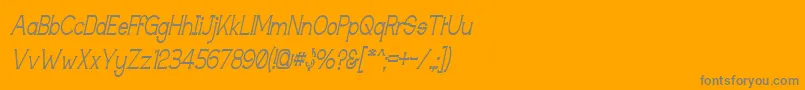 フォントTechnicallyInsaneNarrowitalic – オレンジの背景に灰色の文字