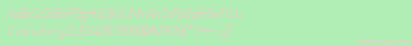 TechnicallyInsaneNarrowitalic Font – Pink Fonts on Green Background