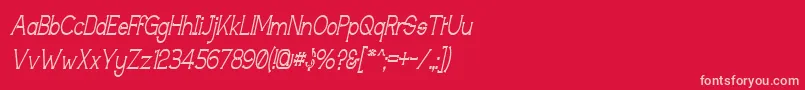 TechnicallyInsaneNarrowitalic Font – Pink Fonts on Red Background