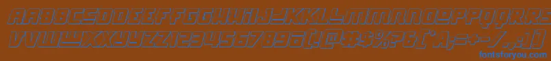 Hongkonghustle3Dital Font – Blue Fonts on Brown Background