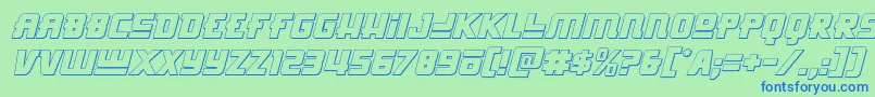 Hongkonghustle3Dital Font – Blue Fonts on Green Background