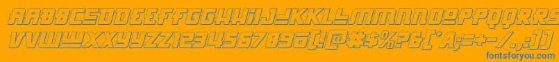 Hongkonghustle3Dital Font – Blue Fonts on Orange Background