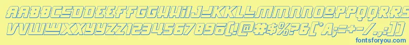 Hongkonghustle3Dital Font – Blue Fonts on Yellow Background