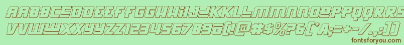 Шрифт Hongkonghustle3Dital – коричневые шрифты на зелёном фоне