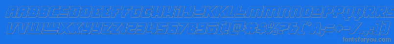 Hongkonghustle3Dital-Schriftart – Graue Schriften auf blauem Hintergrund