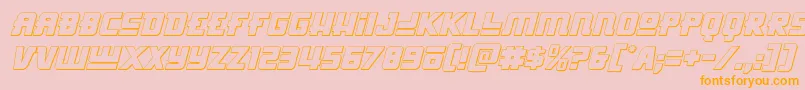 Hongkonghustle3Dital-Schriftart – Orangefarbene Schriften auf rosa Hintergrund