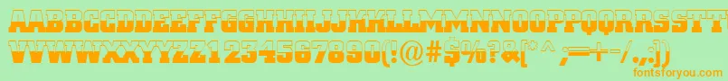 ACitynovatitulbwBold Font – Orange Fonts on Green Background