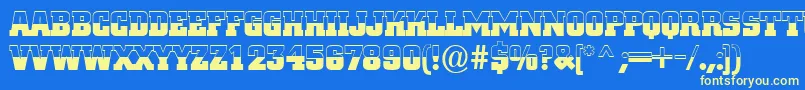 ACitynovatitulbwBold Font – Yellow Fonts on Blue Background