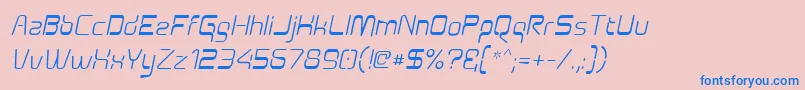 Aunchanted Oblique Font – Blue Fonts on Pink Background