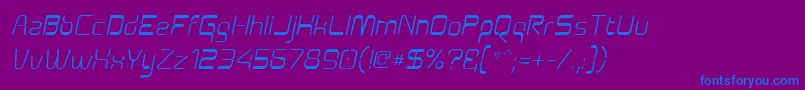 Aunchanted Oblique Font – Blue Fonts on Purple Background