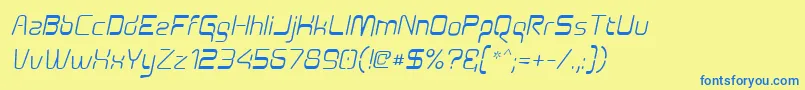 Aunchanted Oblique Font – Blue Fonts on Yellow Background