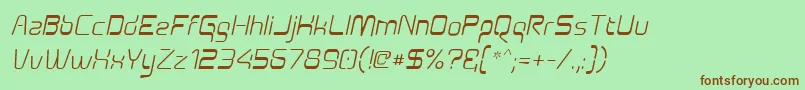 Aunchanted Oblique Font – Brown Fonts on Green Background