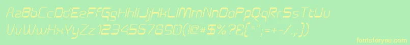 Aunchanted Oblique Font – Yellow Fonts on Green Background