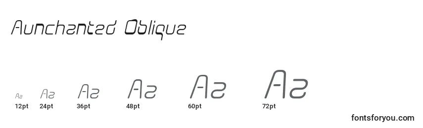 Размеры шрифта Aunchanted Oblique