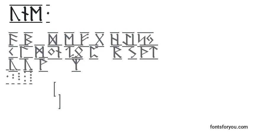 Czcionka RuneG1 – alfabet, cyfry, specjalne znaki