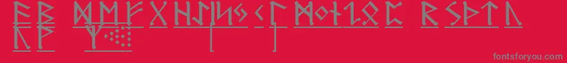RuneG1-Schriftart – Graue Schriften auf rotem Hintergrund