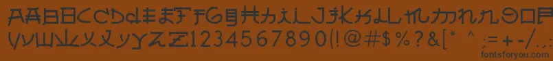 AlmostJapanese Font – Black Fonts on Brown Background