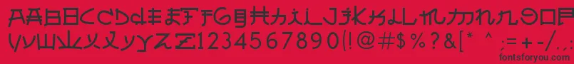 fuente AlmostJapanese – Fuentes Negras Sobre Fondo Rojo