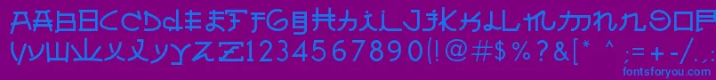Шрифт AlmostJapanese – синие шрифты на фиолетовом фоне