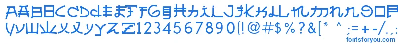 AlmostJapanese Font – Blue Fonts on White Background