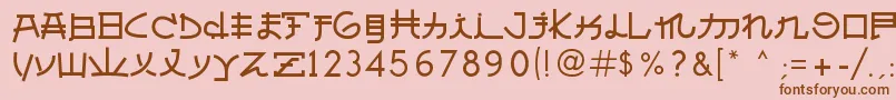 AlmostJapanese Font – Brown Fonts on Pink Background