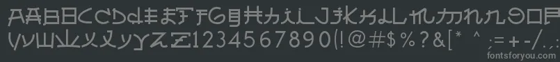 フォントAlmostJapanese – 黒い背景に灰色の文字